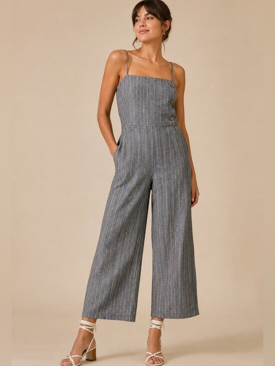 Lucca Couture Pants - NWT LUCCA | Striped Jumpsuit
